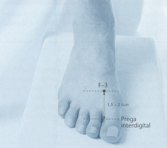 Ponto de Acupuntura Fígado 3 (Taichong)